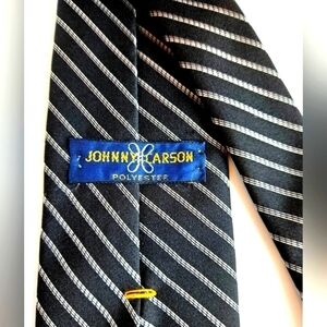 JOHNNY CARSON TIE BLACK SILVER